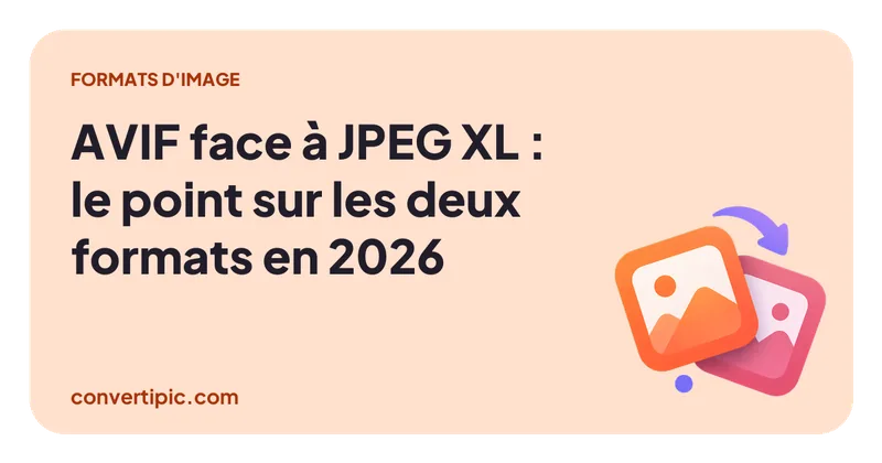 Deux vignettes de la même photo comparant les logos AVIF et JPEG XL